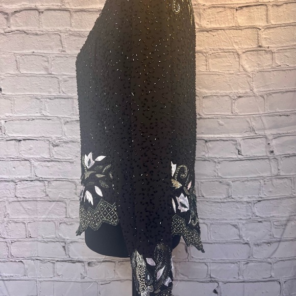 Drapers&damons sequin beaded silk evening top back zipper size PS - Picture 2 of 7